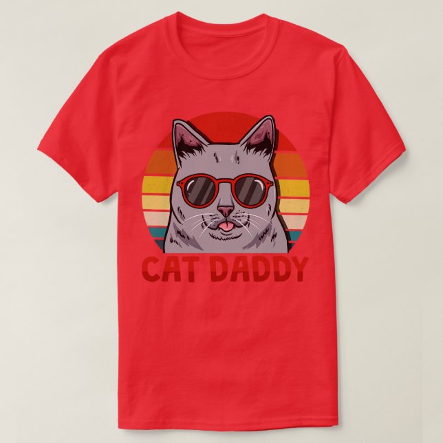 Camiseta Dia de os pais de Pai de Cat (Frente do Design)