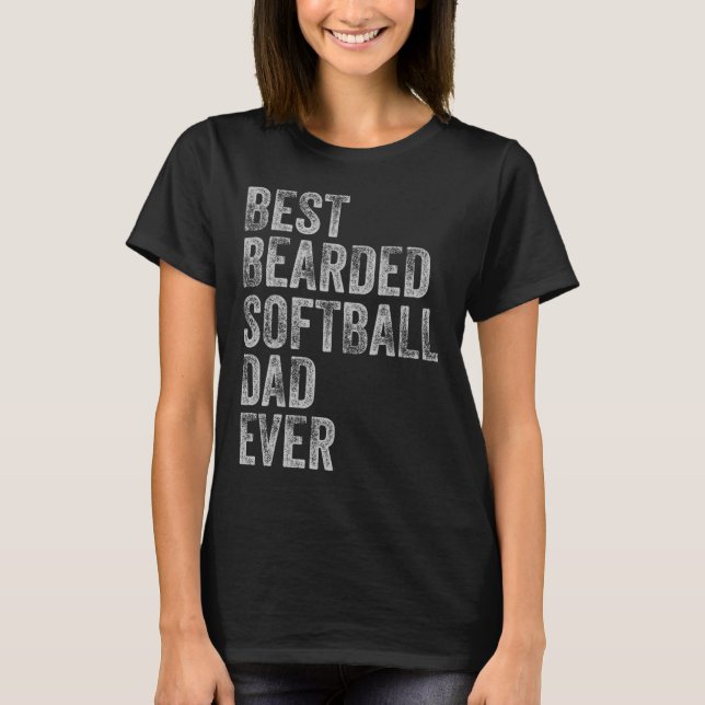 Camiseta Dia de os pais de Pai de softball barrado (Frente)