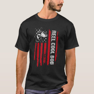 Camiseta Dia de os pais de Pesca de Bandeira da América do