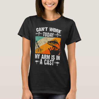 Camiseta Dia de os pais de pesca que não posso trabalhar ho