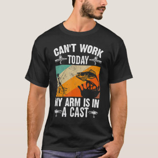 Camiseta Dia de os pais de pesca que não posso trabalhar ho