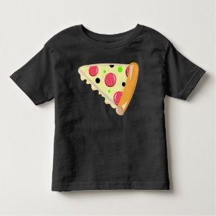 Camiseta Dia de os pais de pizza com fatia Toddler Black T 