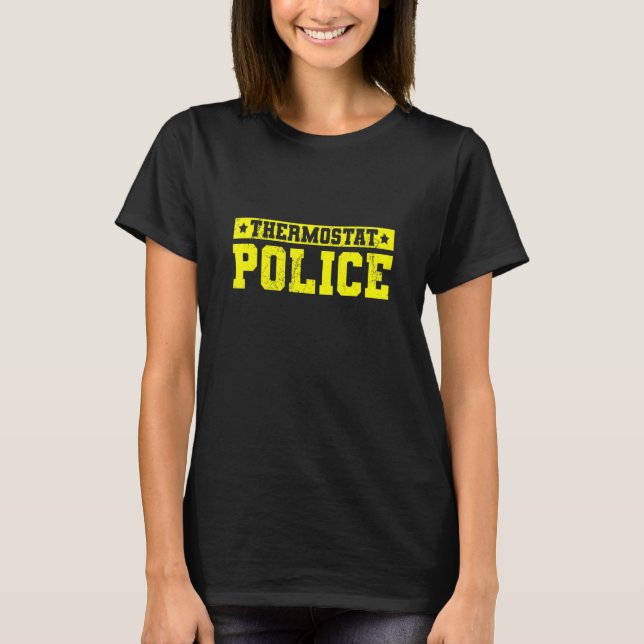 Camiseta Dia de os pais de Polícia Termostato Pai Aniversár (Frente)