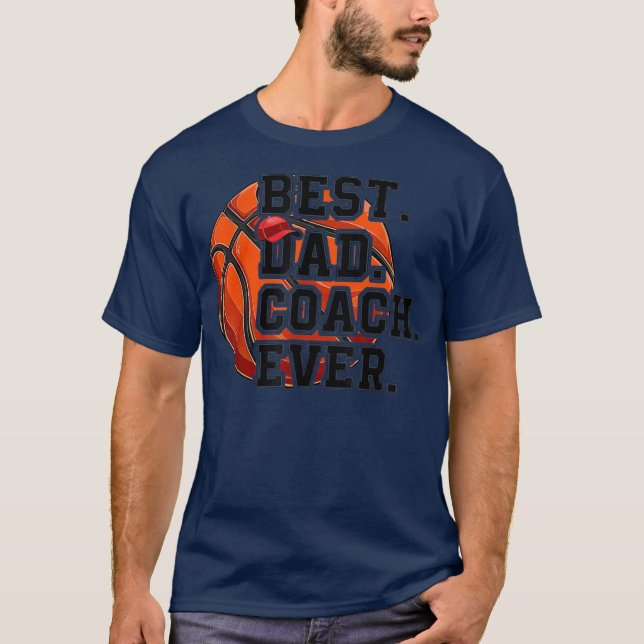 Camiseta Dia de os pais de treinador de basquetebol do Melh (Frente)