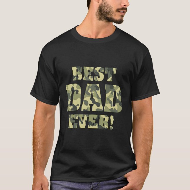Camiseta Dia de os pais do Melhor Pai Nunca Camo Especial M (Frente)