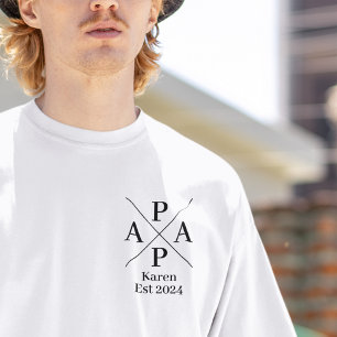 Camiseta Dia de os pais Do Monograma Personalizado De Nomes