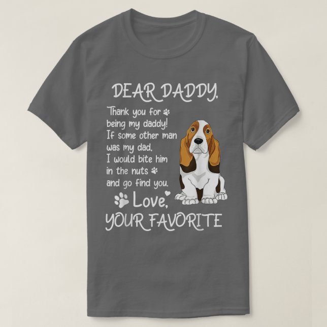 Camiseta Dia de os pais do Pai de Cachorro do Pai Basset (Frente do Design)