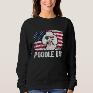Camiseta Dia de os pais do Pai do Poodle Flag dos Estados U