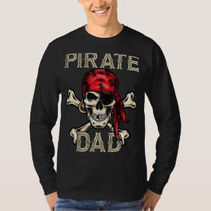 Camiseta Dia de os pais do Pai Pirata do Skull Skeleton