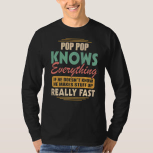 Camiseta Dia de os pais do Pop do Vovô sabe tudo