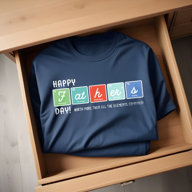 Camiseta Dia de os pais Feliz de Elementos de Mesa Periódic (Periodical Table Elements Happy Father's Day T-Shirt)