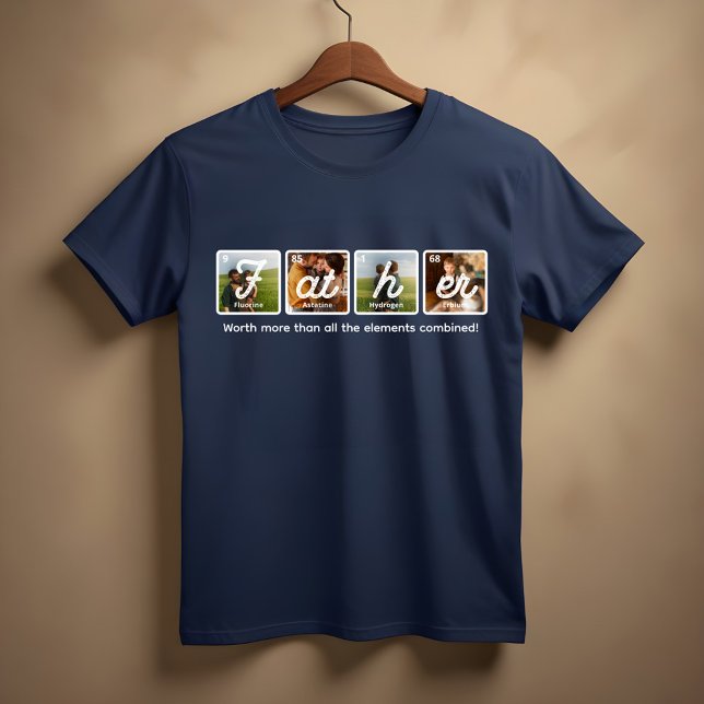 Camiseta Dia de os pais Feliz de Elementos de Mesa Periódic (Periodical Table Elements Happy Father's Day T-Shirt)