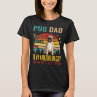 Dia de os pais Feliz Do Pai Vintage Retro Pug Para