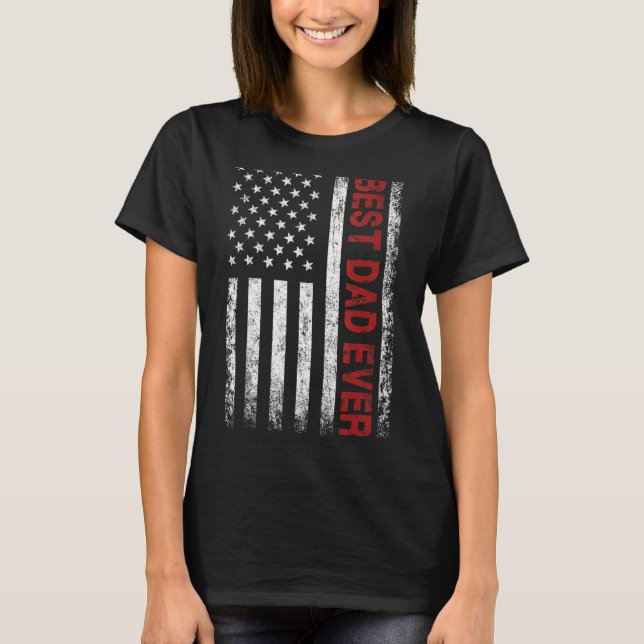 Camiseta Dia de os pais Feliz Melhor Pai De Todos Nós Ameri (Frente)