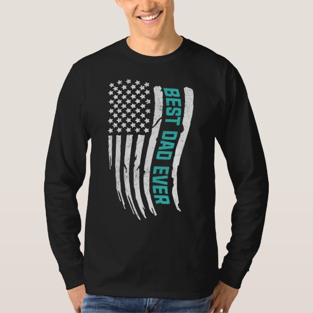 Camiseta Dia de os pais Feliz Melhor Pai De Todos Nós Ameri (Frente)