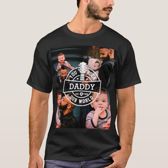 Camiseta Dia de os pais Fotográfico Você Agita Nosso Mundo  (Frente)