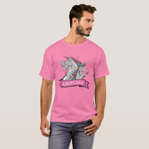 Camiseta Dia de os pais Funny Dadacorn Unicorn, cor-de-rosa