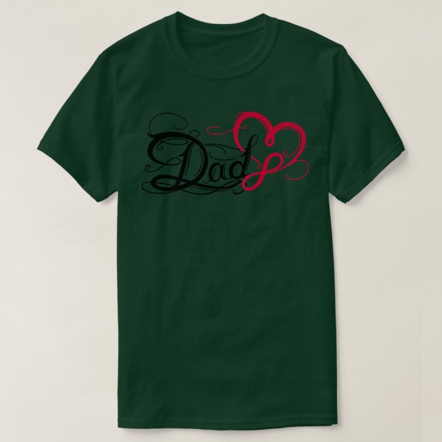 Camiseta Dia de os pais giftidea Adoro pai Tatuagem com Inf (Frente do Design)