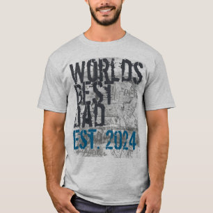 Camiseta Dia de os pais Grunge do Melhor Pai do Mundo Perso