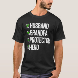 Camiseta Dia de os pais Heroico Do Avô Marido Para Proteção