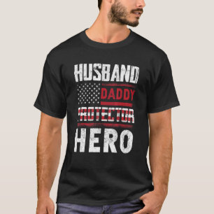 Camiseta Dia de os pais Heroico Do Protetor Do Pai Marido P