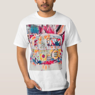Camiseta Dia de os pais Hippie do Design do Camper Retro do