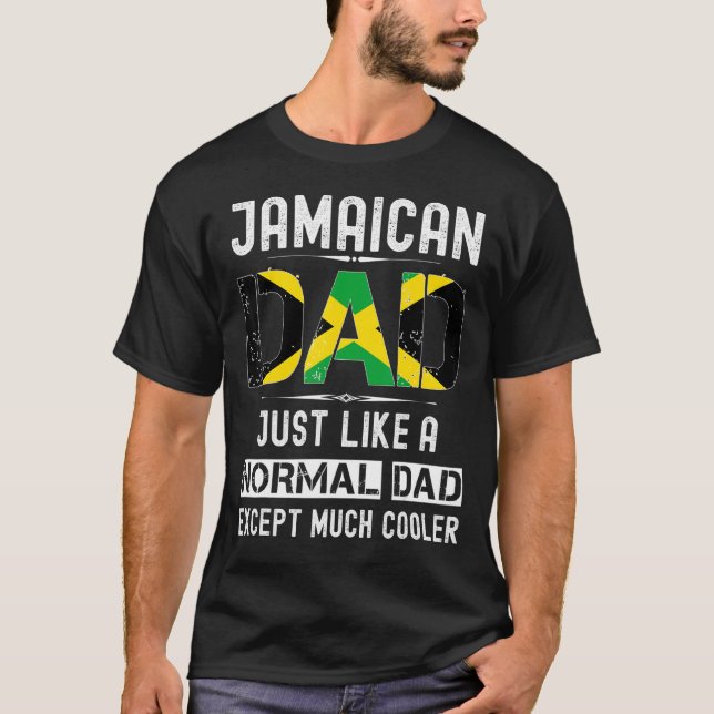 Camiseta Dia de os pais jamaicano-Pai Jamaica Flag Men Birt (Frente)