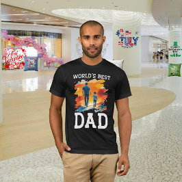 Camiseta Dia de os pais "Melhor Pai do Mundo"