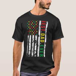 Camiseta Dia de os pais Melhor Pai Nos Eua Bandeira Negro A