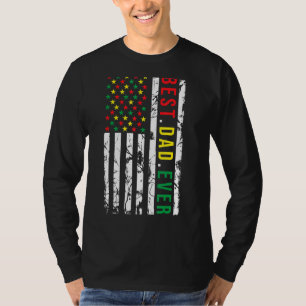 Camiseta Dia de os pais Melhor Pai Nos Eua Bandeira Negro A