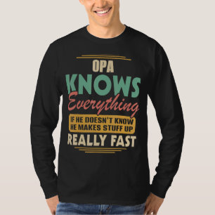 Camiseta Dia de os pais Mens Avô Opa Sabe Tudo
