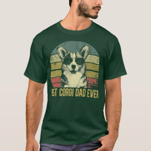 Camiseta Dia de os pais Mens Corgi Dog Pai Vintage Melhor C