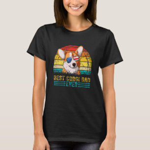 Camiseta Dia de os pais Mens Vintage Best Corgi Pai Ever Me