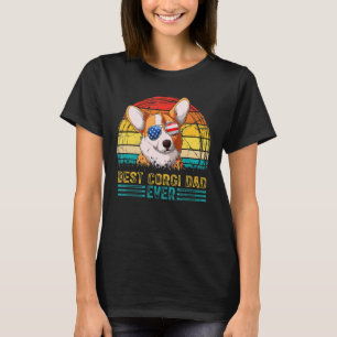 Camiseta Dia de os pais Mens Vintage Best Corgi Pai Ever Me