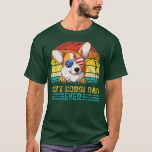 Camiseta Dia de os pais Mens Vintage Best Corgi Pai Ever Me