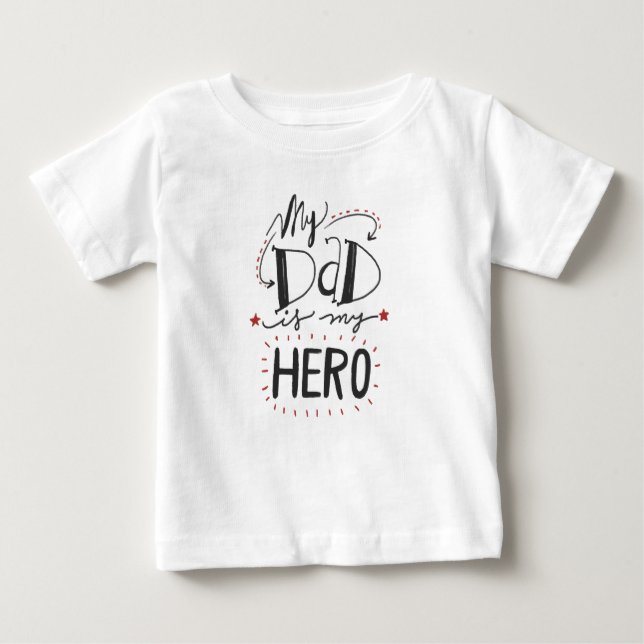 Camiseta Dia de os pais - "Meu Pai é meu herói" (Frente)