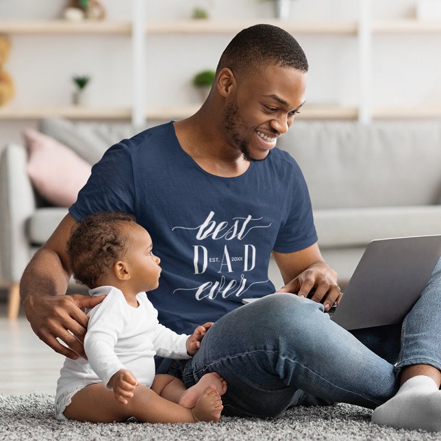 Camiseta Dia de os pais mínimo moderno de melhor Pai jamais (Criador carregado)