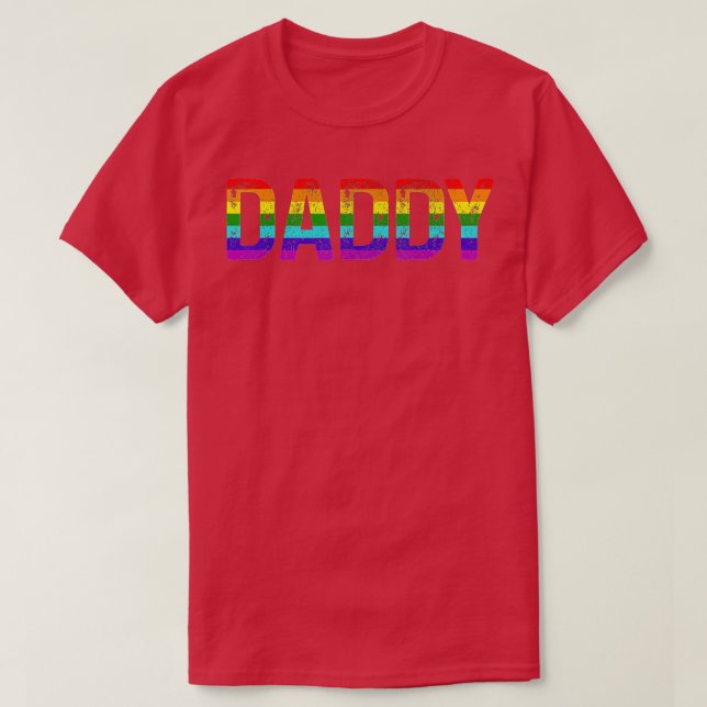 Camiseta Dia de os pais Orgulho gay Mês LGBTQ pai Rainbow F (Frente do Design)