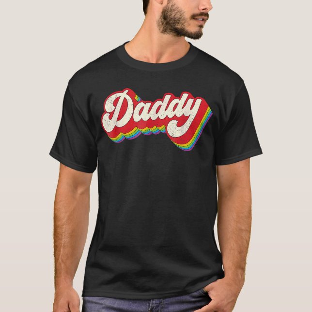 Camiseta Dia de os pais Orgulho gay Mês LGBTQ pai Rainbow F (Frente)