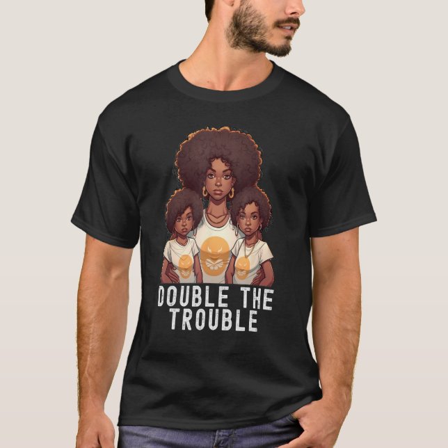Camiseta Dia de os pais Pai preto Dobre o problema Quo (Frente)