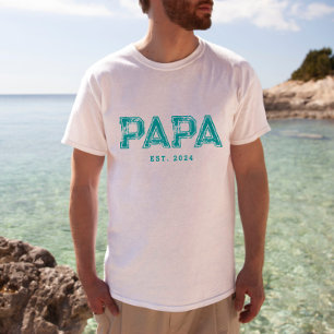 Camiseta Dia de os pais PAPA EST Colorível, Aniversário