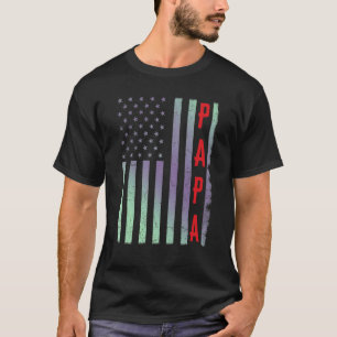Camiseta Dia de os pais Papa Usa Bandeira Americana