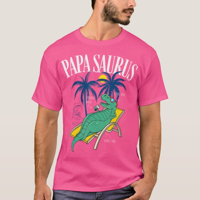 Camiseta Dia de os pais Papasaurus T-Rex Dinossaur Papas En (Frente)