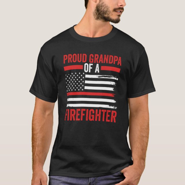 Camiseta Dia de os pais Patriótico Papa Orgulhoso Avô De Um (Frente)
