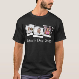 Camiseta Dia de os pais Personalizado de Três Fotografias