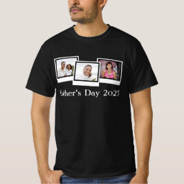 Camiseta Dia de os pais Personalizado de Três Fotografias
