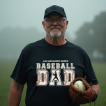 Camiseta Dia de os pais Personalizado do Pai Baseball<br><div class="desc">Vintage Baseball Pai T Shirt - Celebre seu pai com este ousado e nostálgico "Pai de baseball", com uma fonte angustiada em estilo varsity, detalhes vermelhos que imitam costuras clássicas de baseball e uma silhueta de um batedor pronto para balançar. Com espaço para nomes personalizados bem acima do gráfico principal,...</div>