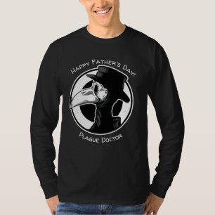 Camiseta Dia de os pais Peste Médica Bird Mask B/W Steampu