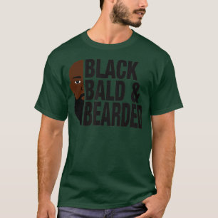 Camiseta Dia de os pais preto careca e barbada Engraçado