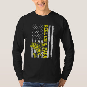 Camiseta Dia de os pais Reel Legal Papa Fish American Flag